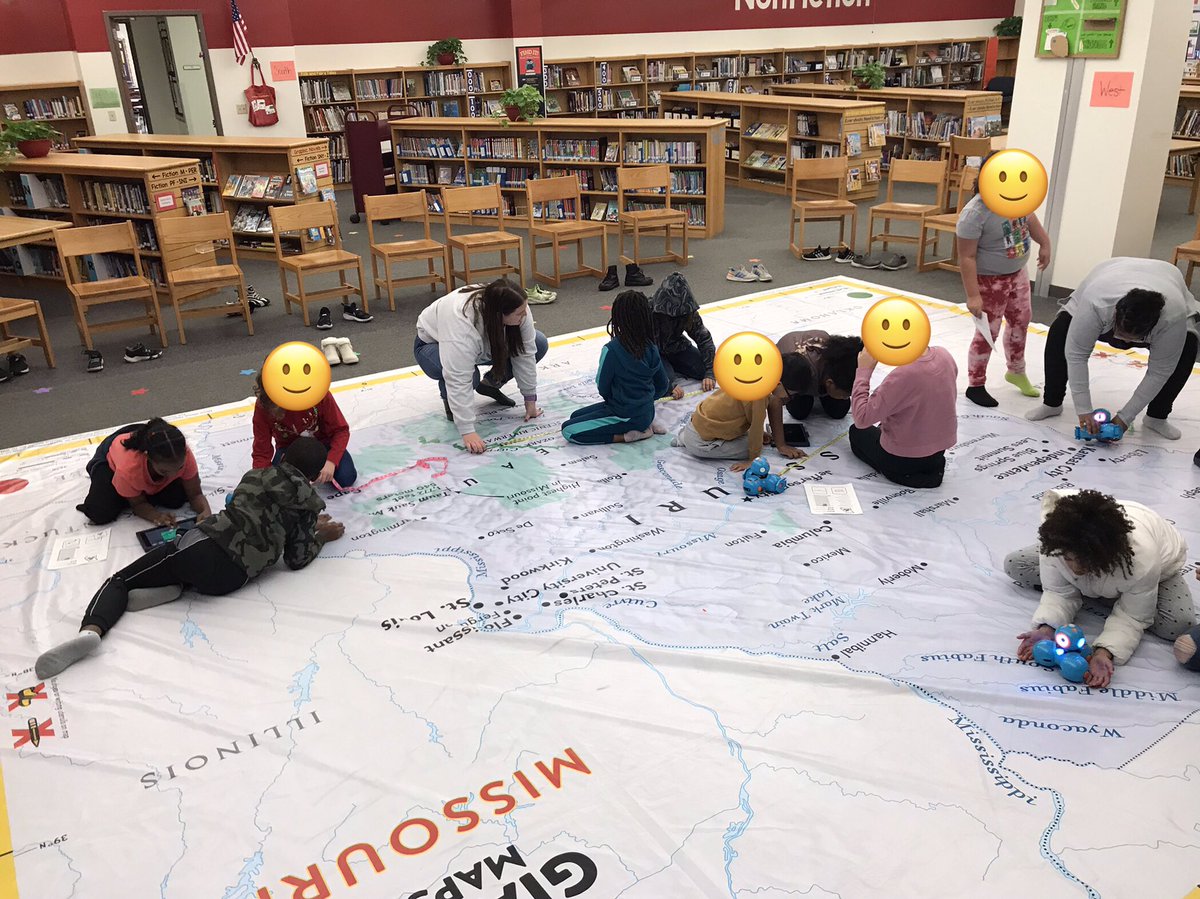 The library smells like feet, but it was worth it. 18 classes came by over 2 days to learn with the #BigMOmap!