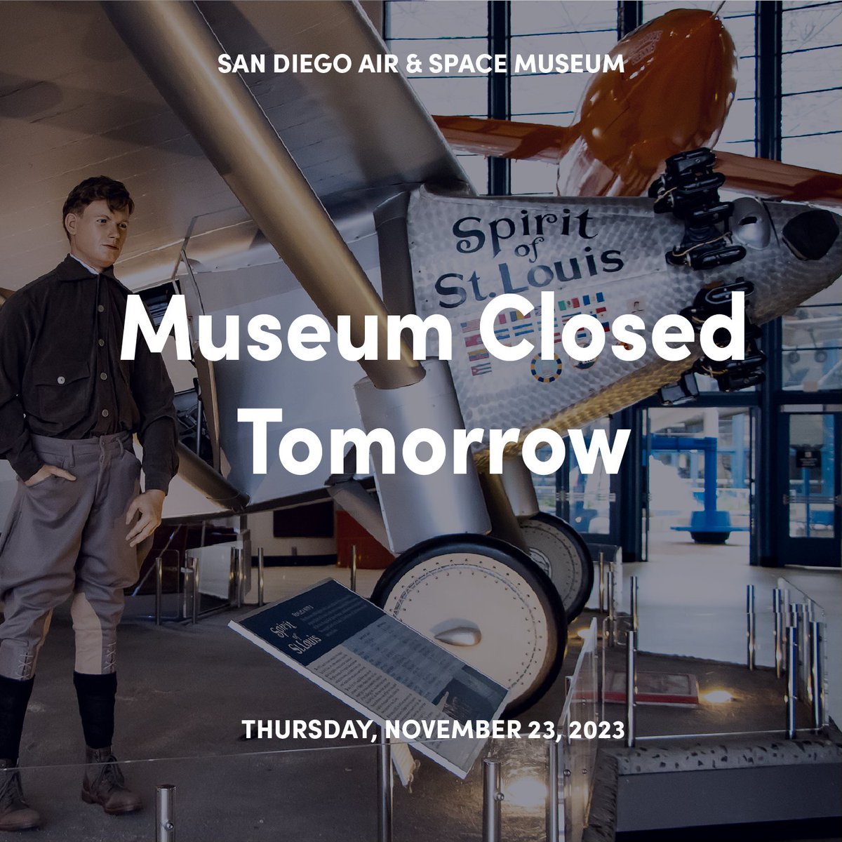 Museum Closed Tomorrow In the spirit of gratitude, our museum will be closed tomorrow to allow our dedicated employees to celebrate Thanksgiving with their families. #ThanksgivingCelebration #Gratitude #FamilyTime