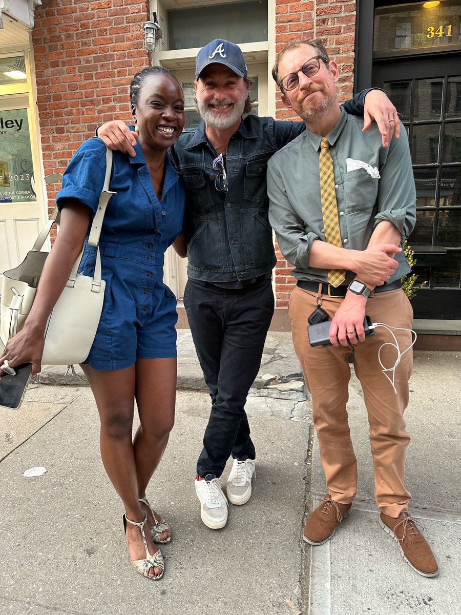 NEW | Andy, Danai and Scott Gimple on break while filming #TheOnesWhoLive in May 2023.

#AndrewLincoln 
#DanaiGurira 

📸 Danai Gurira