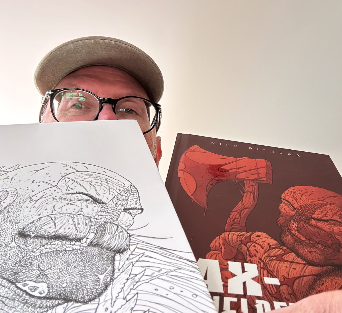 NickPitarra's tweet photo. Master Geof Darrow with his copies of #AxWielderJon! Also, be on the look out for an email like this one regarding tracking. https://t.co/T2Mx143mMh