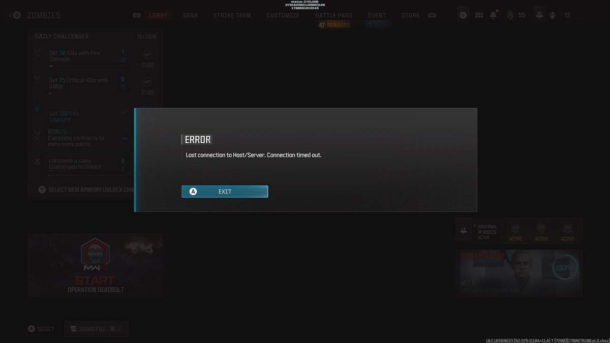 cs60028's tweet photo. @CallofDuty  this happened to me 6th time now lost all my stuff again because a server crashed remind me the old call of duty a lot https://t.co/gj7QAMPuDG