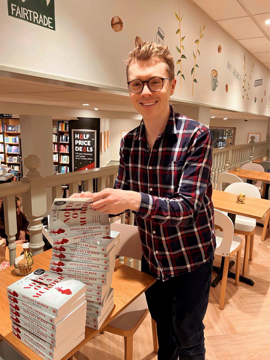B.P. Walter (@barnabywalter) on Twitter photo Not long to go now! Was great to visit <a href="/WatChelmsford/">Waterstones Chelmsford</a> to sign stock of #NotesOnAMurder ahead of its release tomorrow! 📚😍 Excited! Not long to go now! Was great to visit <a href="/WatChelmsford/">Waterstones Chelmsford</a> to sign stock of #NotesOnAMurder ahead of its release tomorrow! 📚😍 Excited!