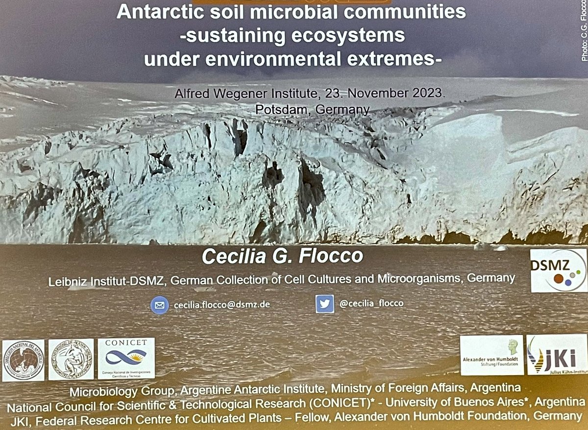 AmedeaPerfumo's tweet image. A very special treat today: the visit of @cecilia_flocco to AWI. Thank you for the inspiring talk and stimulating discussion about #microbiome, extreme environments and human impact.