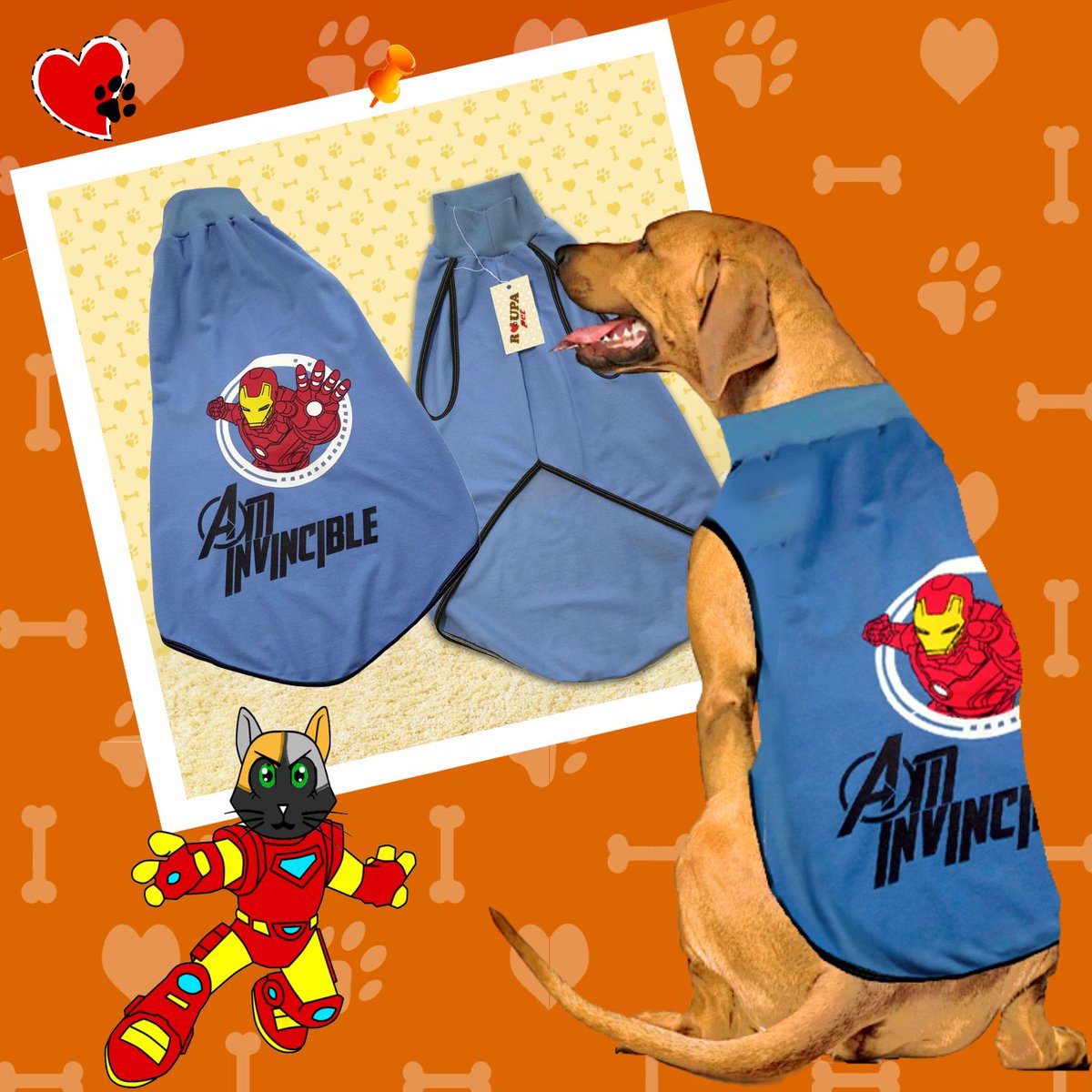 roupapetbr's tweet image. #RoupaPet c/estampa do homem de ferro p/s/ iron #pet 🐶ajudar-nos a salvar o mundo!
Corre na loja🛒roupapet.com.br🐾 Tem tamanhos p/#cachorros de médios e grandes e estamos entregas p/Correios c/até 64% off, por tempo limitado.
Venha p/o #WhatsApp shre.ink/roupapetzap