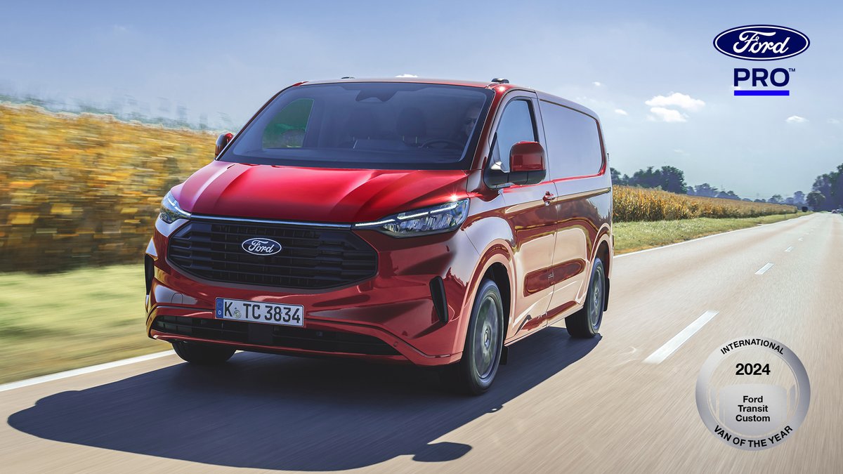 🚨 Exciting news alert 🚨
 
The all-new #FordTransit Custom has won International Van of the Year 2024! 🎉
 
With an electric option coming soon, the Transit Custom combines superior productivity with cutting-edge design and technology.
 
#IVOTY