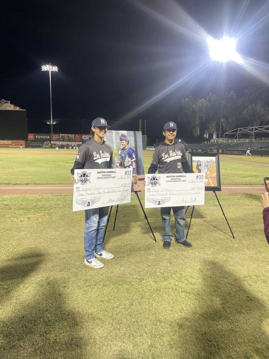 Congratulations to seniors Gabriel Cortez and Oscar Saldana on receiving Austin Gorrell MemorialScholarships. Thank you to the Gorrell family and all who support the tournament. It is always special when a Husky receives the honor! #AG33 Gina our new angel in the sky!