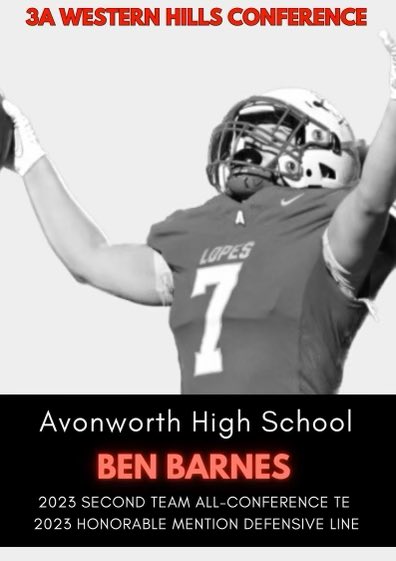 Honored to be named 2nd team All Conference Tight End and receive an honorable mention on the defensive line! @kubdog5 @AvonworthFB @AvonworthS_C