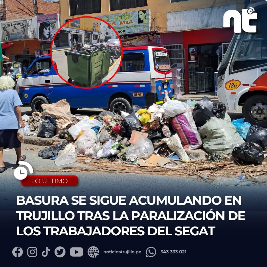 ntrujillo_pe's tweet photo. 🔴📌 Así se visualiza el panorama de la basura en los exteriores del exmercado Mayorista.
#NoticiasTrujillo #Trujillo #basura #Segat
🚨Denuncias al 📲 943 333 021 https://t.co/s8NIIMYehy