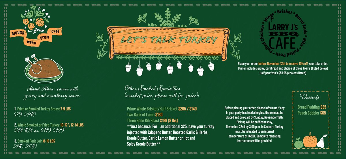 larryjsbbqcafe's tweet photo. Be safe with your family this season!
Check out the new menu items!
#larryjsbbqcafe 
https://t.co/iKYRv28kh2 https://t.co/kiBu8N7S8r