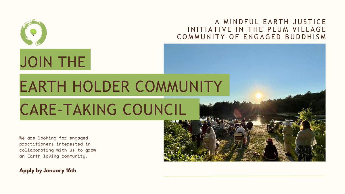 Dear Community, It is with great joy and a seed of sangha building in our hearts that we write to you to announce that the EHC is seeking to expand our Care-Taking Council (CTC).

💚Inquiries are now open until Jan. 16th. 

🌻To learn more &amp; apply, visit: bit.ly/joinehcctc