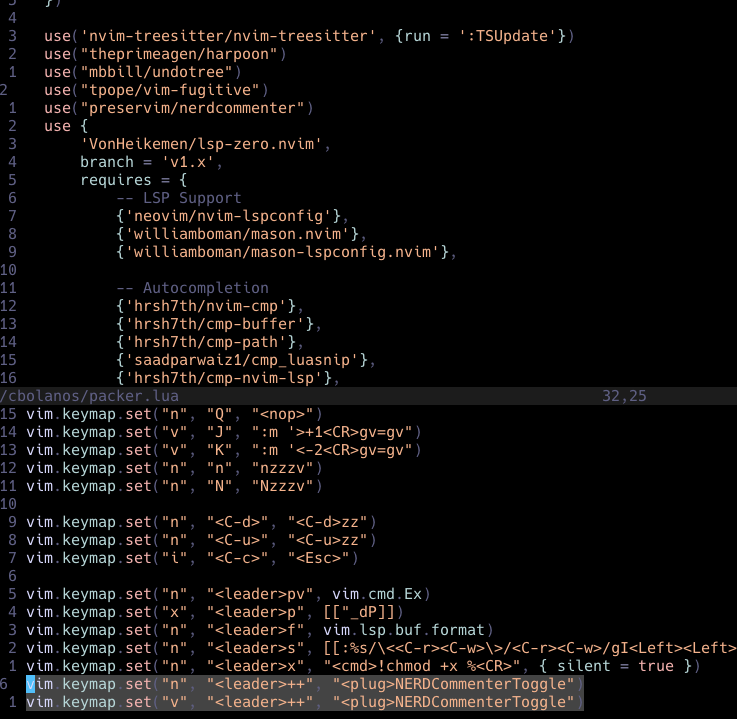 bolanosdev's tweet photo. it took me a couple of tries watching your video (vim from scratch) @ThePrimeagen but i think i finally got comfortable with vim and at least basic commands.

i just added nerdcommenter and I'm good to go. https://t.co/CboJYF9oNv