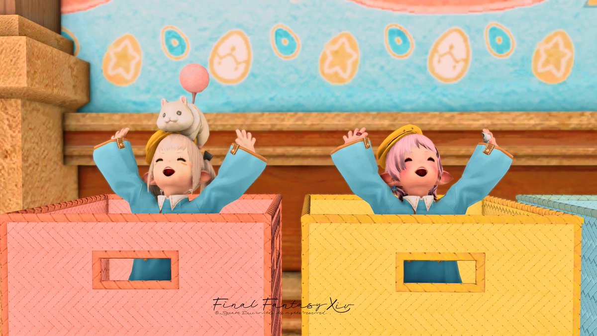 rmm_ff14's tweet photo. #おつララ 

今日はすいみーちゃん（@swimy_f22)とおでかけしていっぱいSS撮ってきました(o´艸`)
すいみーちゃんからプレゼントに幼児セットとパジャマをもらいましたʕ•ᴥ•ʔ🩵とても嬉しい!!

#FF14 #FFXIV #ららふぇる #Studio_SSFox https://t.co/kOKkhtJ9KI