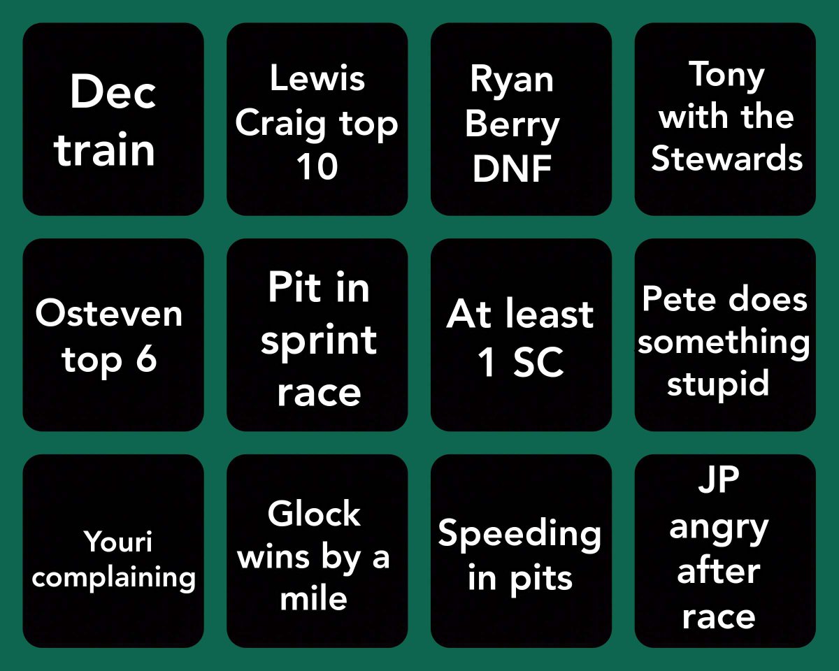 VSL_Racing's tweet photo. #VSLBingo for #VSLF2 Imola ๐ธ๐ฒ https://t.co/RdZGIKrLtN