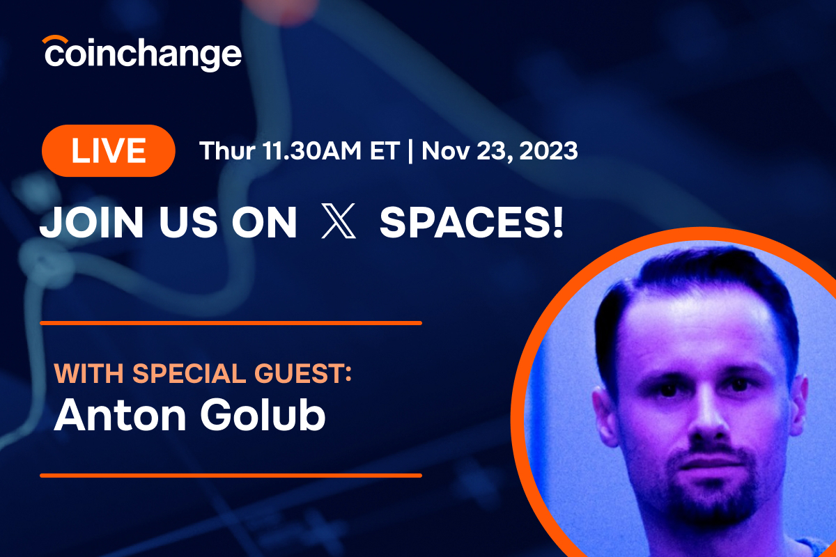 Coinchange (@coinchangeio) on Twitter photo Tomorrow at 11:30 AM, Nov 23rd!
Catch <a href="/Anton_Golub/">Anton Golub | antongolub.eth</a> on our XSpace!
Anton, co-founder of <a href="/Flovtec/">flovtec</a> and a fintech/blockchain whiz, will share his deep insights. From his first days at crypto in 2013 to his extensive research, he's a crypto veteran.
Tune in for this conversation! Tomorrow at 11:30 AM, Nov 23rd!
Catch <a href="/Anton_Golub/">Anton Golub | antongolub.eth</a> on our XSpace!
Anton, co-founder of <a href="/Flovtec/">flovtec</a> and a fintech/blockchain whiz, will share his deep insights. From his first days at crypto in 2013 to his extensive research, he's a crypto veteran.
Tune in for this conversation!