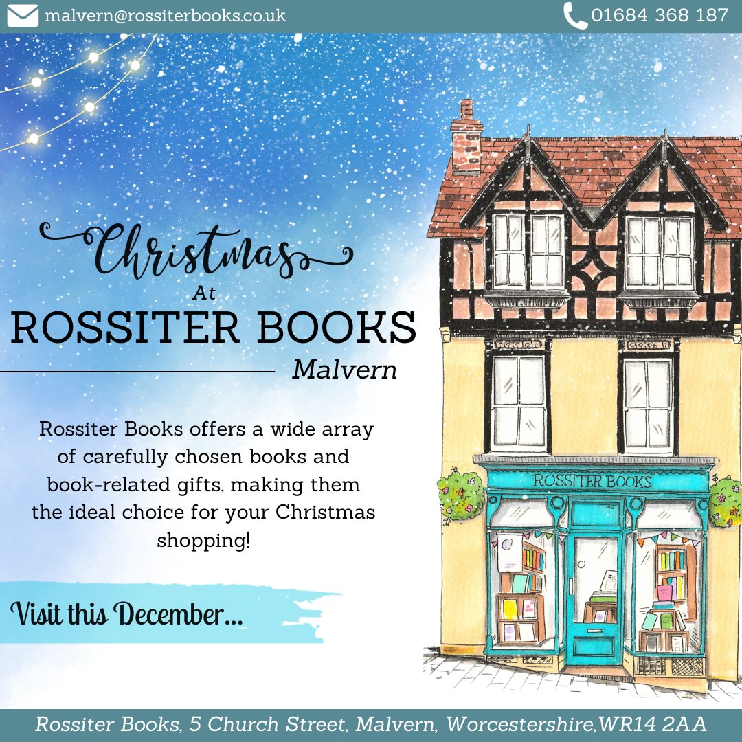 The festive season is drawing near... visit <a href="/RossiterBooks/">Rossiter Books</a> in Malvern!🎄

You can find them at 5 Church Street, Great Malvern, WR14 2AA, or visit their website at bit.ly/3tOECFr  📍

#shoplocal #rossiterbooks #indiebookshop