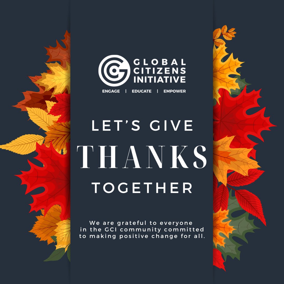 GoGCI's tweet image. We are grateful to the GCI community for empowering the next generation of global changemakers toward a more peaceful, sustainable future.

Let's celebrate this #SeasonOfThanks and #gratitude together! Support GCI's #GlobalImpactCampaign today. 

🤝ow.ly/iMQu50Qak6B
