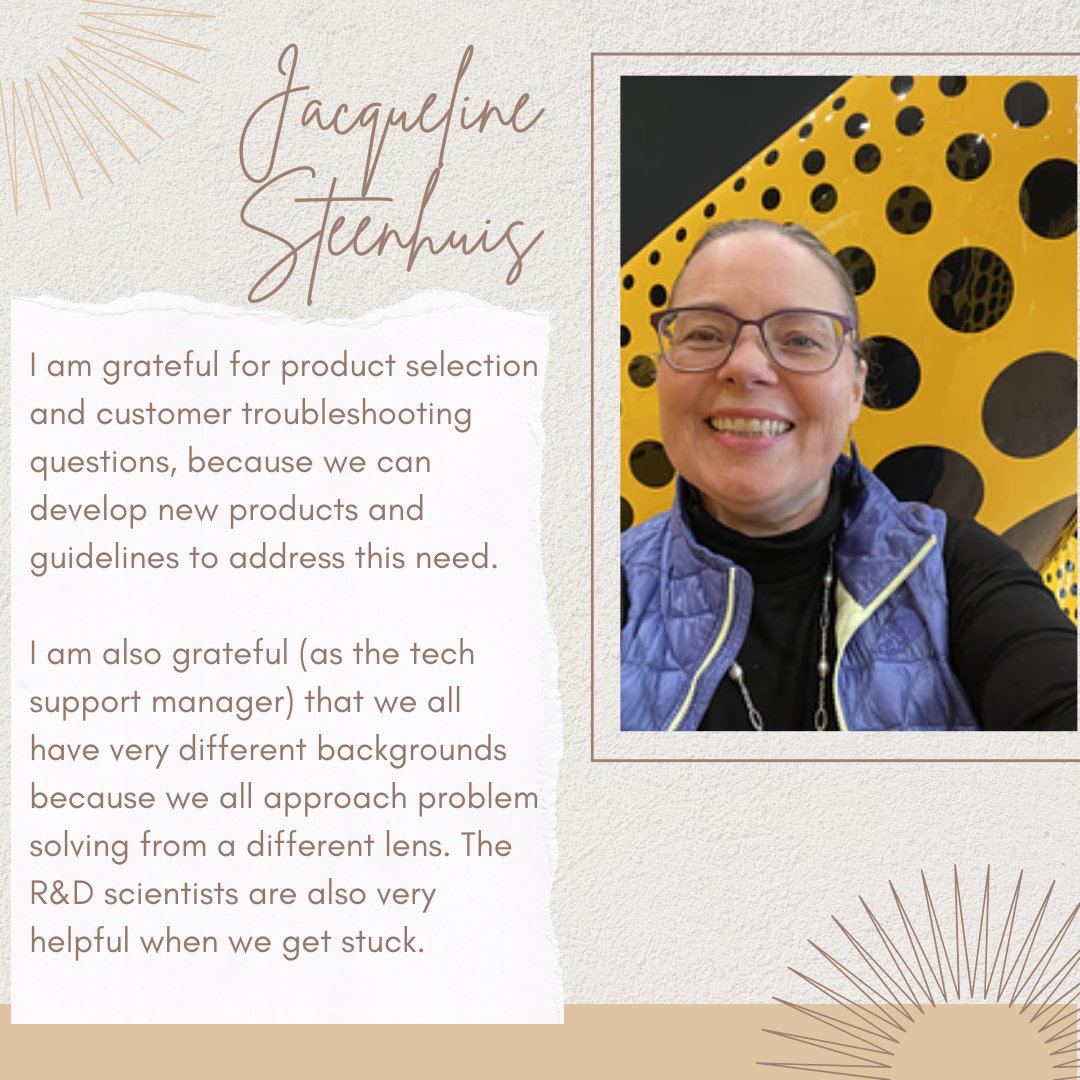 biotium's tweet image. We have lots to be #thankful for, but especially for you and all of your research questions! No inquiry is ever too difficult or goes unanswered with our helpful Tech Support team, and here's some aspects about their role that they appreciate. #sciencehelp #ilovemyjob #lablife