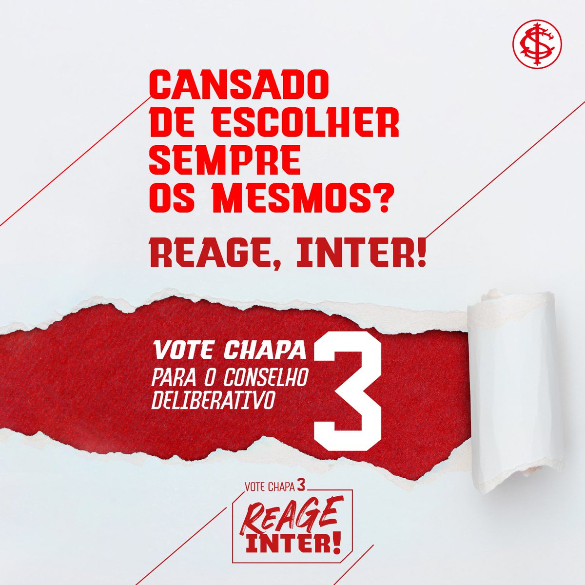 reageinter's tweet photo. Sócio Colorado, nessas eleições, o voto mais importante é para o Conselho Deliberativo. Porque o Inter só vai mudar se, juntos, renovarmos as cadeiras deste Conselho. 🎯
REAGE, Inter!
A hora de mudar o jogo é agora.
Para o Conselho Deliberativo, vote na CHAPA 03
#reageinter https://t.co/x25dQ0kPDr