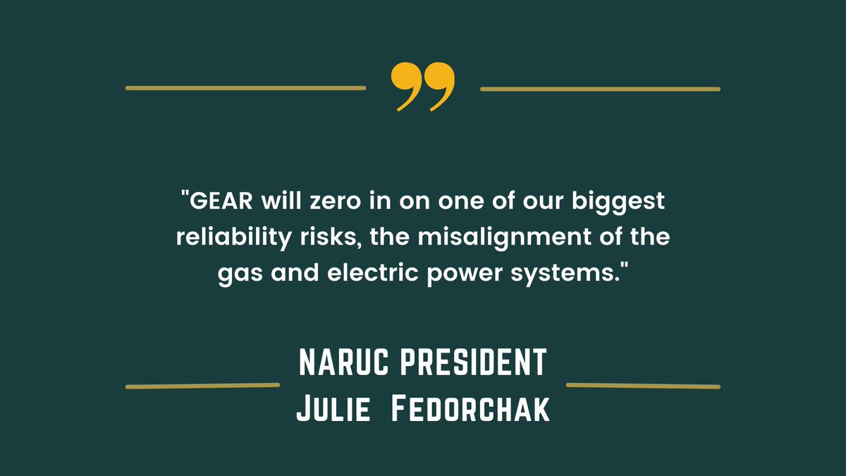 Our President @fedorchak4PSC (<a href="/NDPSC/">ND PSC</a>) announced the Gas-Electric Alignment for Reliability at #NARUCANNUAL23, an initiative to improve the reliability of &amp; harmonize the #gas and #electric industries. <a href="/GeorgiaPSC/">GPSC</a> <a href="/TPridemore/">Tricia Pridemore</a> named chair. Press release: bit.ly/3QROYwd