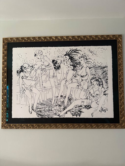 1 pic. I refused to take down all the nude posters and paintings for family. None of them of me they