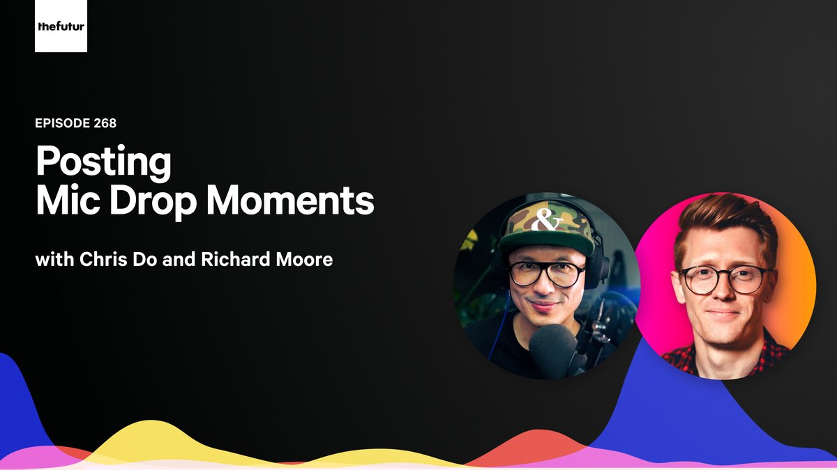 Convert Content To Customers, Part 2 🎙️ thefutur.com/content/conver… Richard Moore returns for the second half of his conversation with Chris. They'll talk about Mic Drop Moments, 'Call to Feel' vs 'Call to Action', the rewards and risks of using vulnerability in posts, and more.