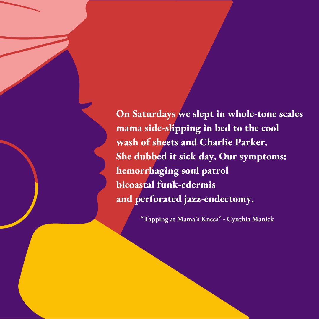 This holiday break, enjoy a selection from Cynthia Manick, featured in our anthology, Furious Flower IV: Seeding the Future:

(1/2)