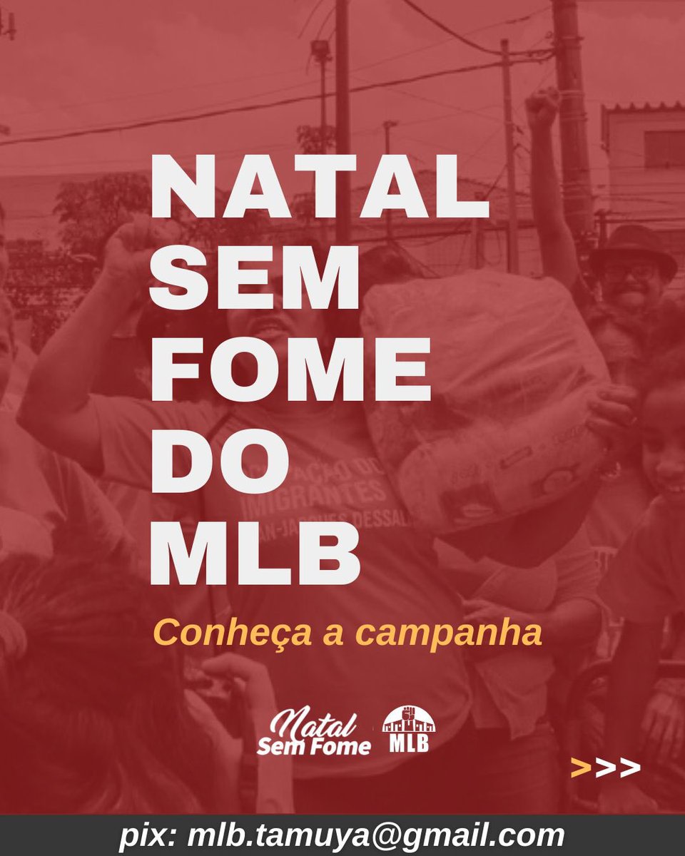 mlbnacional's tweet photo. NATAL SEM FOME DO MLB!

Contra a fome e a carestia, está dada a largada da campanha Natal Sem Fome do MLB! 🔥

Fortaleça essa campanha! ✊🏾

pix: mlb.tamuya@gmail.com

#NatalSemFomeMLB https://t.co/SFmJ7Fevit