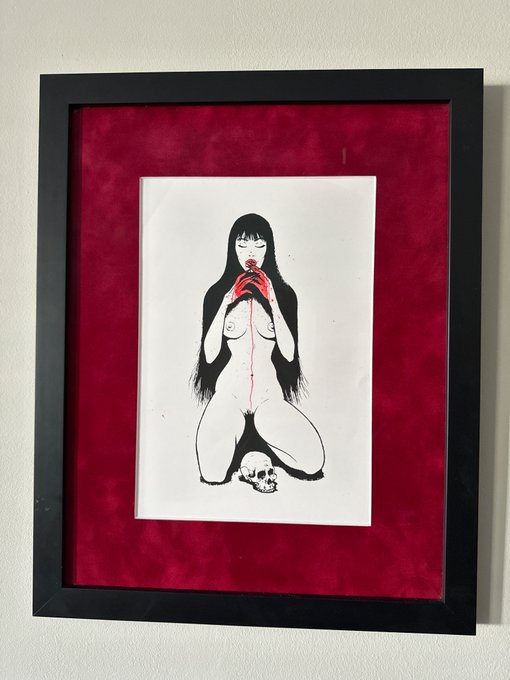 3 pic. I refused to take down all the nude posters and paintings for family. None of them of me they