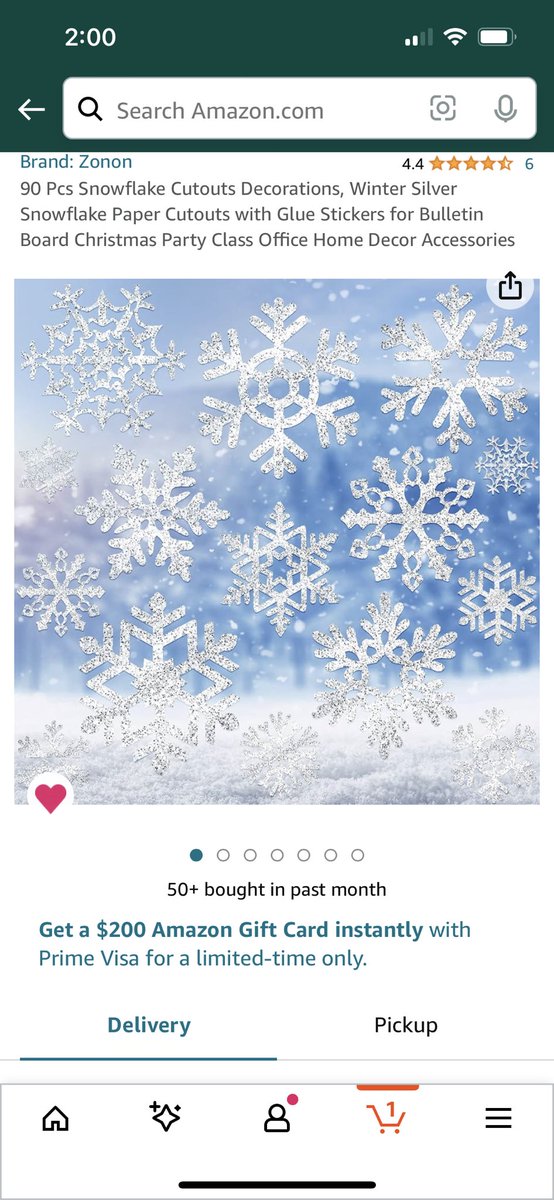 #clearthelist2023 Hey all, Happy Thanksgiving week everyone! I was going to reach out and try to get some snowflakes ❄️ for my classes when we get back for a Christmas project. Can you help me out with 2 packs? I have 150 students. Ty amazon.com/hz/wishlist/ls…
