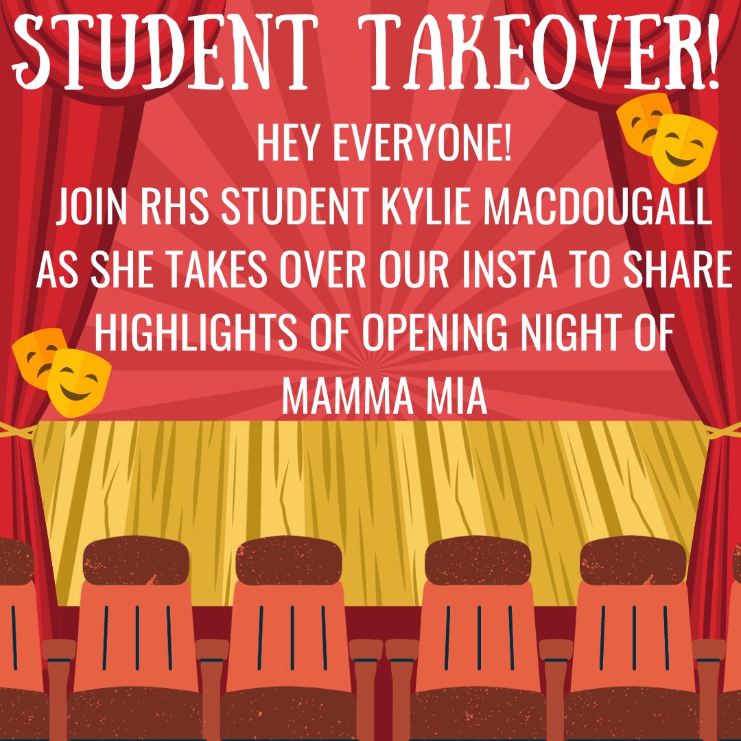 Hey Everyone - hop over to our Insta account CBVRCE Arts Ed to follow <a href="/RivHighSchool/">Riverview High School</a> student Kylie as she shares highlights of opening night!