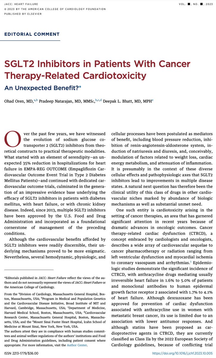 Pradeep Natarajan (@pnatarajanmd) on Twitter photo Generally, pts with cancer are excluded from major CV trials. Among 1,280 pts with cancer-related cardiomyopathy/HF, those prescribed SGLT2 inhibitors had reduced risk of major CV outcomes sciencedirect.com/science/articl… <a href="/JACCJournals/">JACC Journals</a> #JACCHF <a href="/VennelaAvula/">Vennela Avula</a> <a href="/SarjuGanatraMD/">Sarju Ganatra, MD, FACC</a>
Our Generally, pts with cancer are excluded from major CV trials. Among 1,280 pts with cancer-related cardiomyopathy/HF, those prescribed SGLT2 inhibitors had reduced risk of major CV outcomes sciencedirect.com/science/articl… <a href="/JACCJournals/">JACC Journals</a> #JACCHF <a href="/VennelaAvula/">Vennela Avula</a> <a href="/SarjuGanatraMD/">Sarju Ganatra, MD, FACC</a>
Our