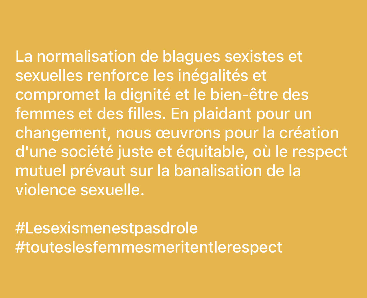 #Lesexismenestpasdrole  #touteslesfemmesmeritentlerespect