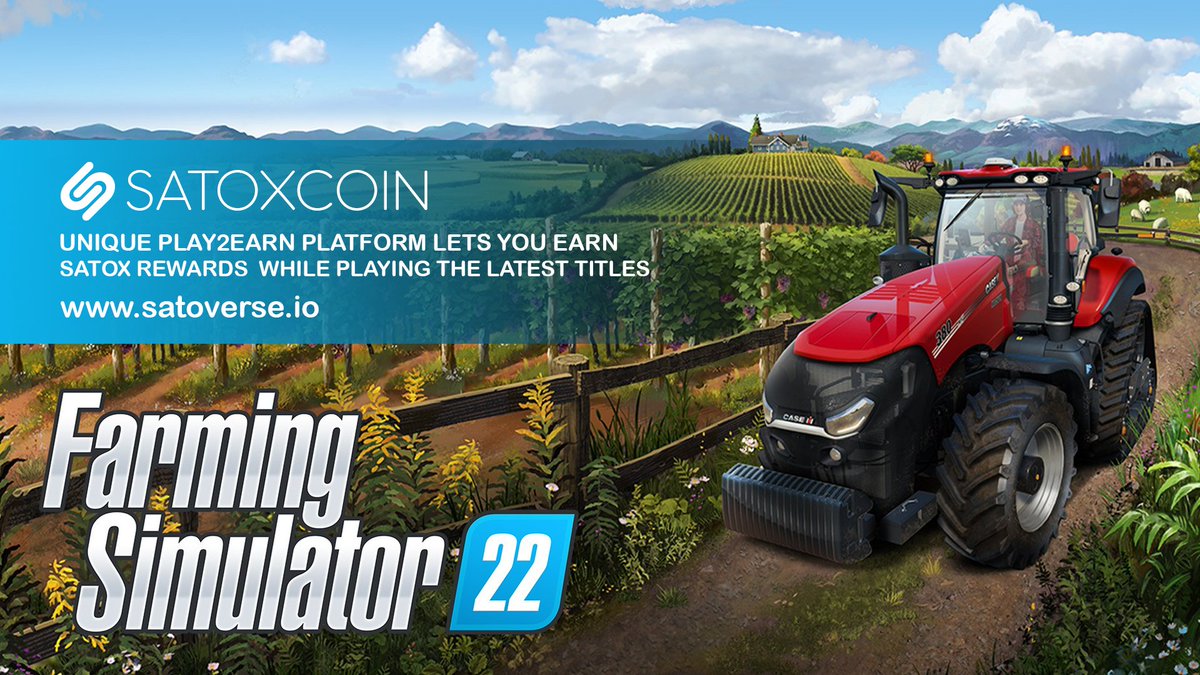Satoverse_io's tweet photo. Play Farming Simulator 22 and #EARN #Rewards in $SATOX
🚜SATOXCOIN - Play2Earn on #STEAM #SteamDeck https://t.co/Q15N0b7N8N
$satox #satox #satoxcoin #p2e #p2egames #FS22 #FS20 #FS19 #FS18 #farming #farmingsimulator22 #farmingsimulator20 #farmingsimulator19 #farmingsimulator https://t.co/iAyTJIi48n