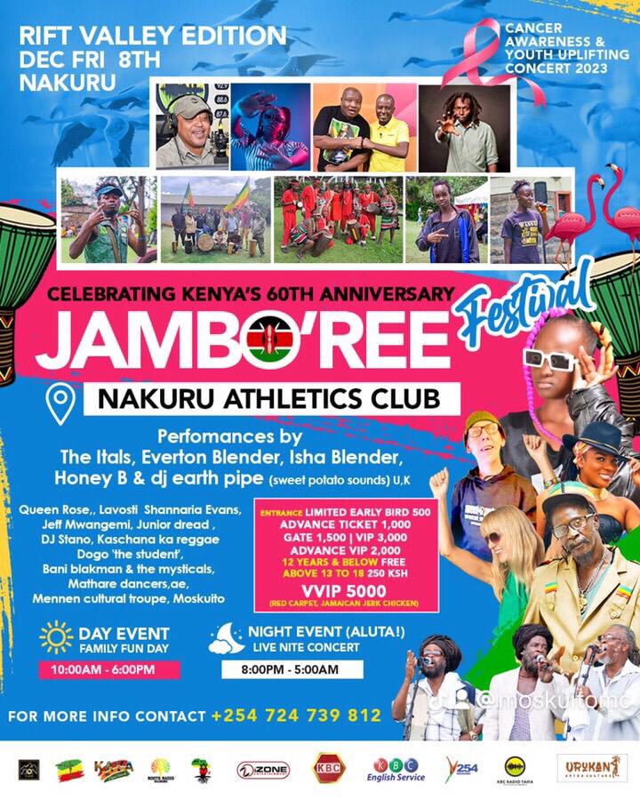 I WILL BE PERFORMING LIVE AT NAKURU ATHLETICS CLUB DATE 8 DECEMBER ON JAMBOREE FESTIVAL. KENYA AT 60 🥳🔥 @StanoDj @juniordreadd @evertonblender #TheRaveKbc #jamboree #KenyaAt60 🥳🥳🥳🔥 ITAKUA NAREE 🥳 @BonnieLabilee @GhajiniMreggae @JOHNTE__MREGGAE @MgazaUlemmoja