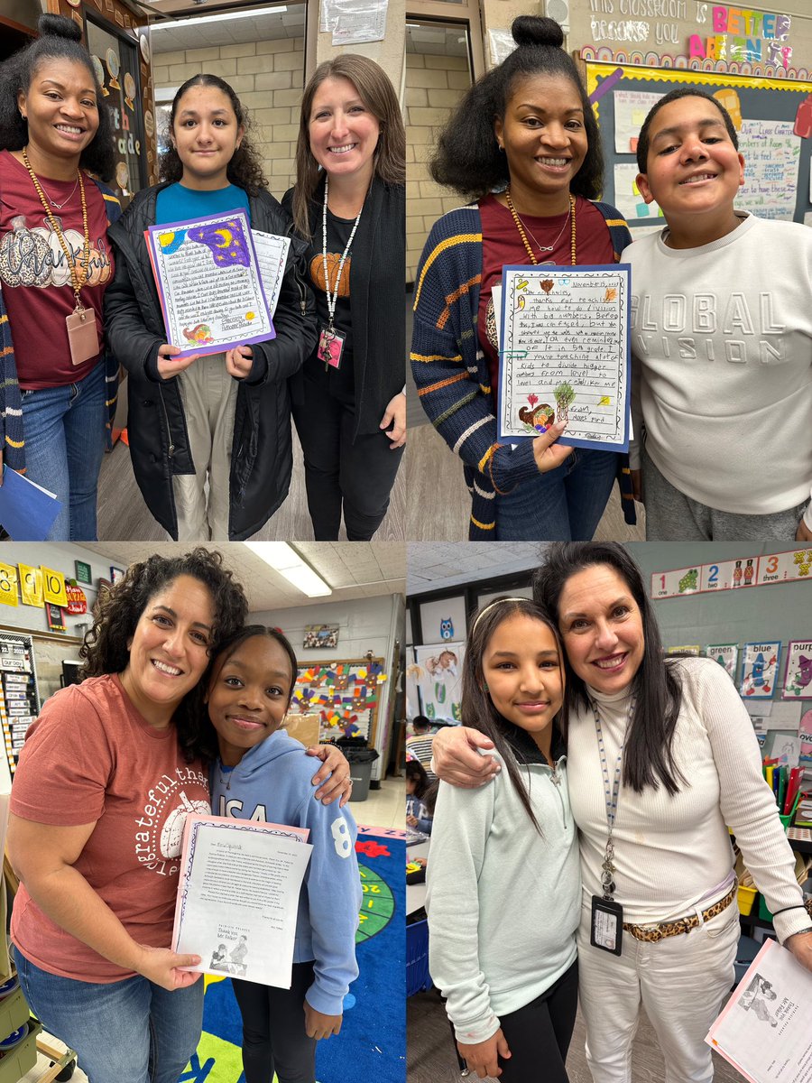 MrsPettasGrade6's tweet photo. After reading Thank You, Mr. Falker by Patricia Polacco, students shared their own gratitude and thanks with staff members around the building. Happy Thanksgiving all! #happeningathowell https://t.co/ir4uAlnr27