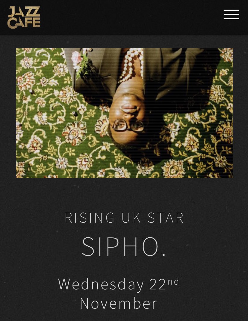 Sipho at Jazz Cafe. Dirty Hit Records latest discovery.