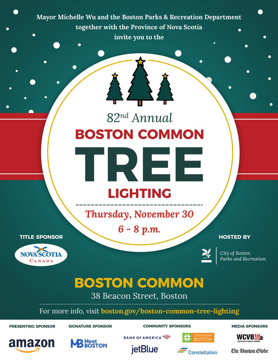 Tree for Boston (@treeforboston) on Twitter photo I'm so excited. Nova Scotian artists Còig and O'Sound will be performing at my tree lighting next week, Nov. 30. I can't wait! It's always a fun time!
#TreeForBoston <a href="/musicnovascotia/">Music Nova Scotia</a> <a href="/BostonParksDept/">Boston Parks and Recreation Department</a> I'm so excited. Nova Scotian artists Còig and O'Sound will be performing at my tree lighting next week, Nov. 30. I can't wait! It's always a fun time!
#TreeForBoston <a href="/musicnovascotia/">Music Nova Scotia</a> <a href="/BostonParksDept/">Boston Parks and Recreation Department</a>
