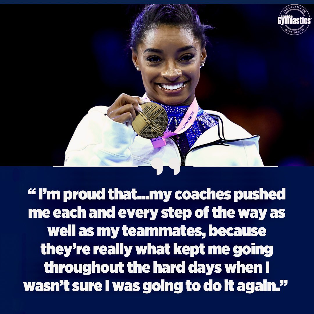 InsideGym's tweet photo. There were days Simone Biles thought she might not make it back, but the support of teammates and coaches made all the difference.
#simonebiles #simone #simonebilesfan #olympics #athlete #motivation #inspiration https://t.co/Eau5R0hFXz