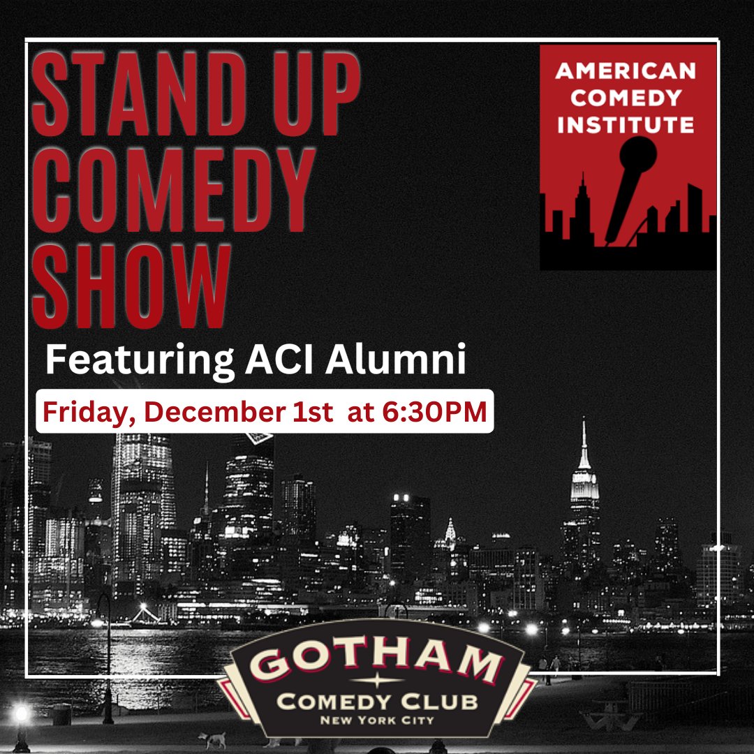 Come for a night of laughs featuring our alumni students! ✨

Get your 🎟️ now: showclix.com/event/american…

#americancomedyinstitute #stephenrosenfield #comedywriter#masteringstandupthebook #standupcomedy#standupcomedyshow #gothamcomedyclubnyc #nycevents #nycthingstodo