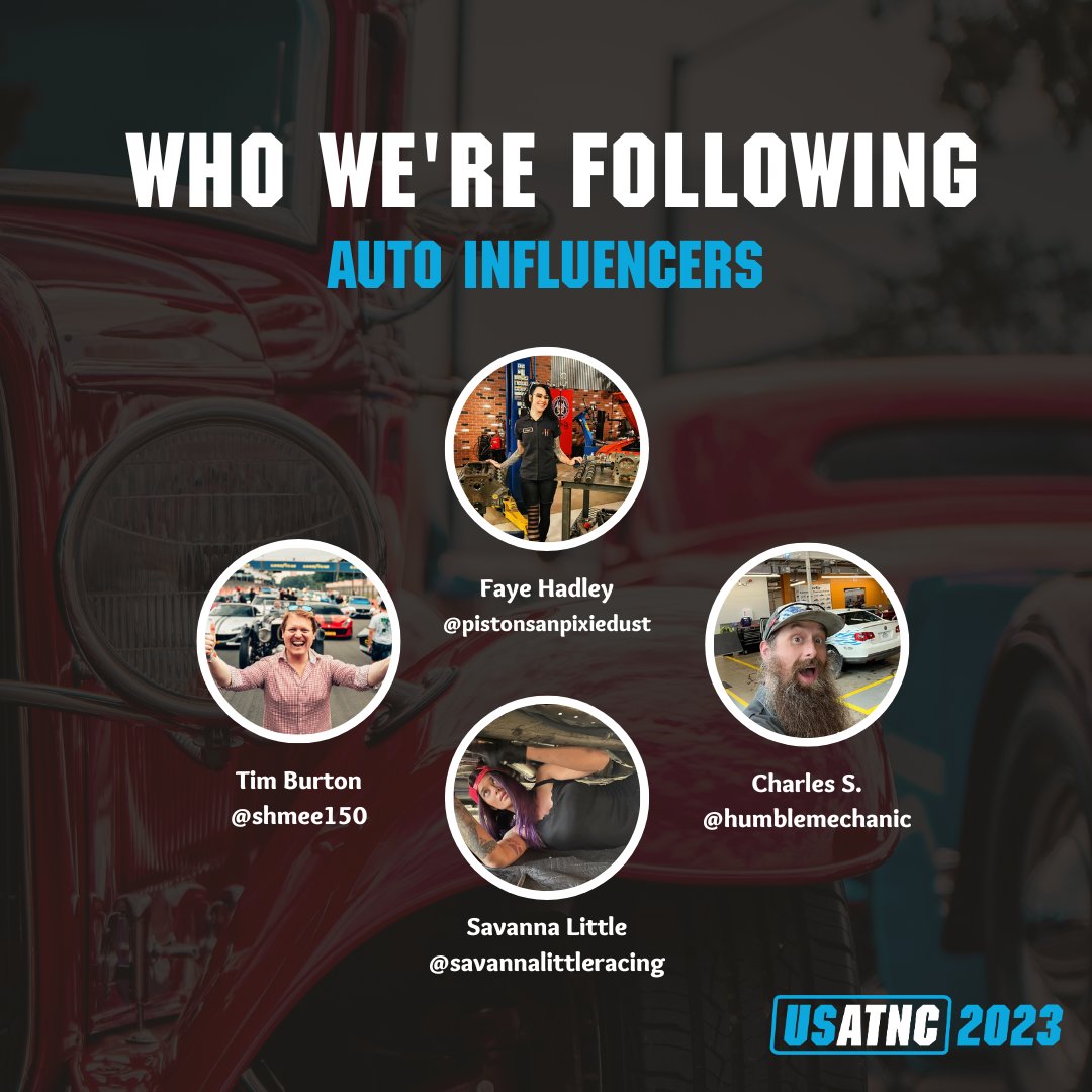 There are so many auto technicians and car enthusiasts that the USATNC team loves to follow. 

Here are some of the coolest people we follow; we would love to hear who your favorite automotive influencers are. Let's start a list in the comments!

#USATNC #ETCS23