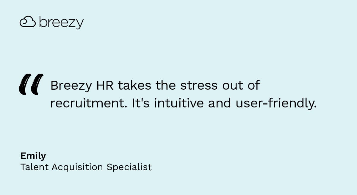 Take it from the experts: Emily loves how Breezy HR simplifies recruitment 🤩 Join the ranks of stress-free, efficient hiring professionals. See for yourself 👀 👉: bit.ly/3KkvJX5