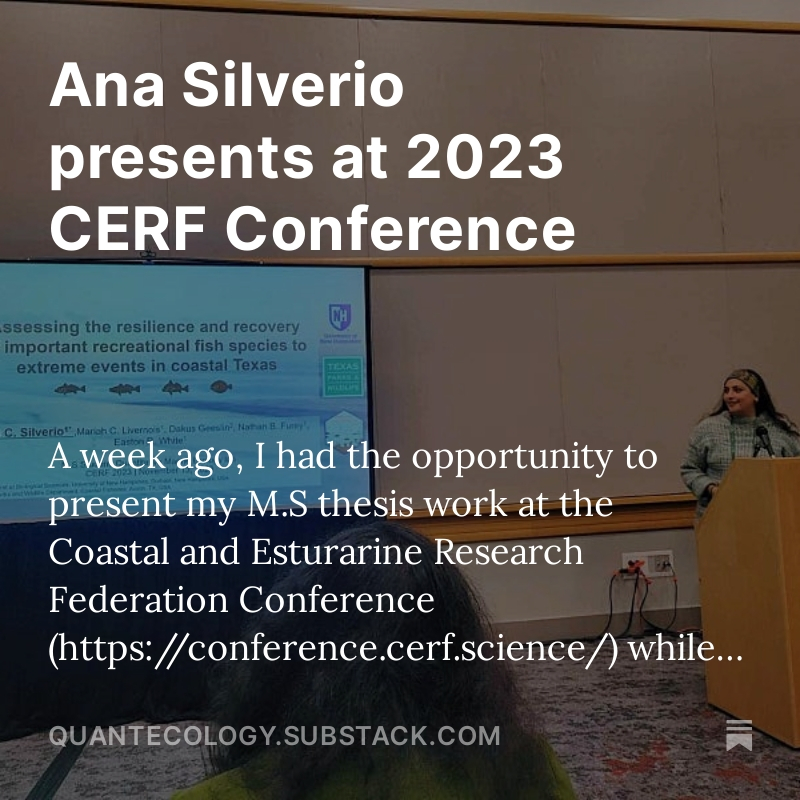 Ana <a href="/Aqua__Ana/">Ana 🐟 (she/her)</a> presents at 2023 CERF Conference open.substack.com/pub/quantecolo…