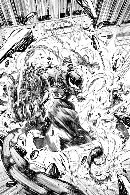 Splash page of The upcoming Giant Size Venom- Spider-man !!!