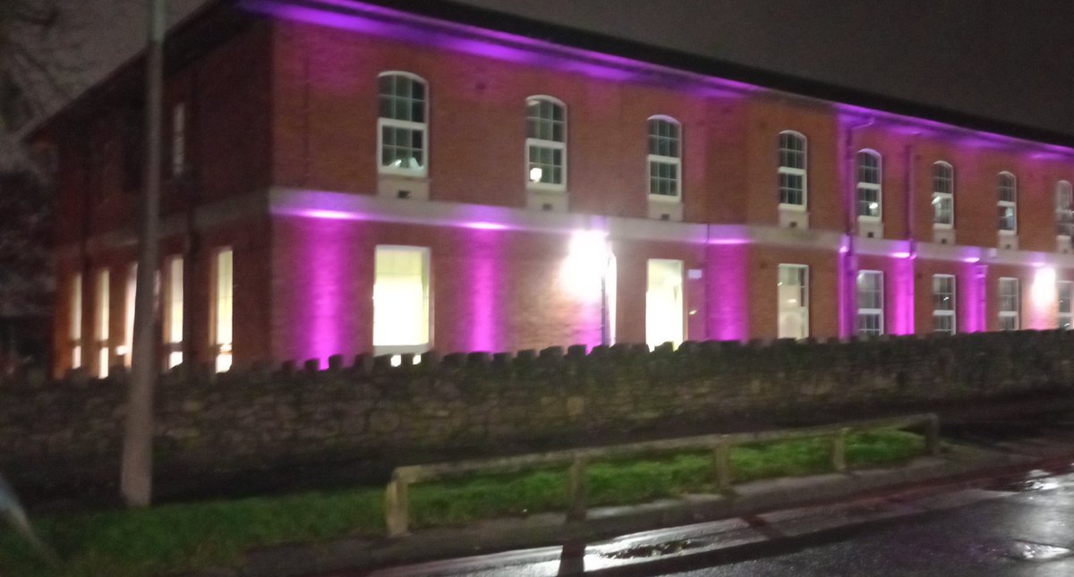 Purple lights for pancreatic cancer @tandgicft  Werneth House is purple thanks to the HPB team💜 #PancreaticCancerAwarenessMonth
#PurpleLights 💜