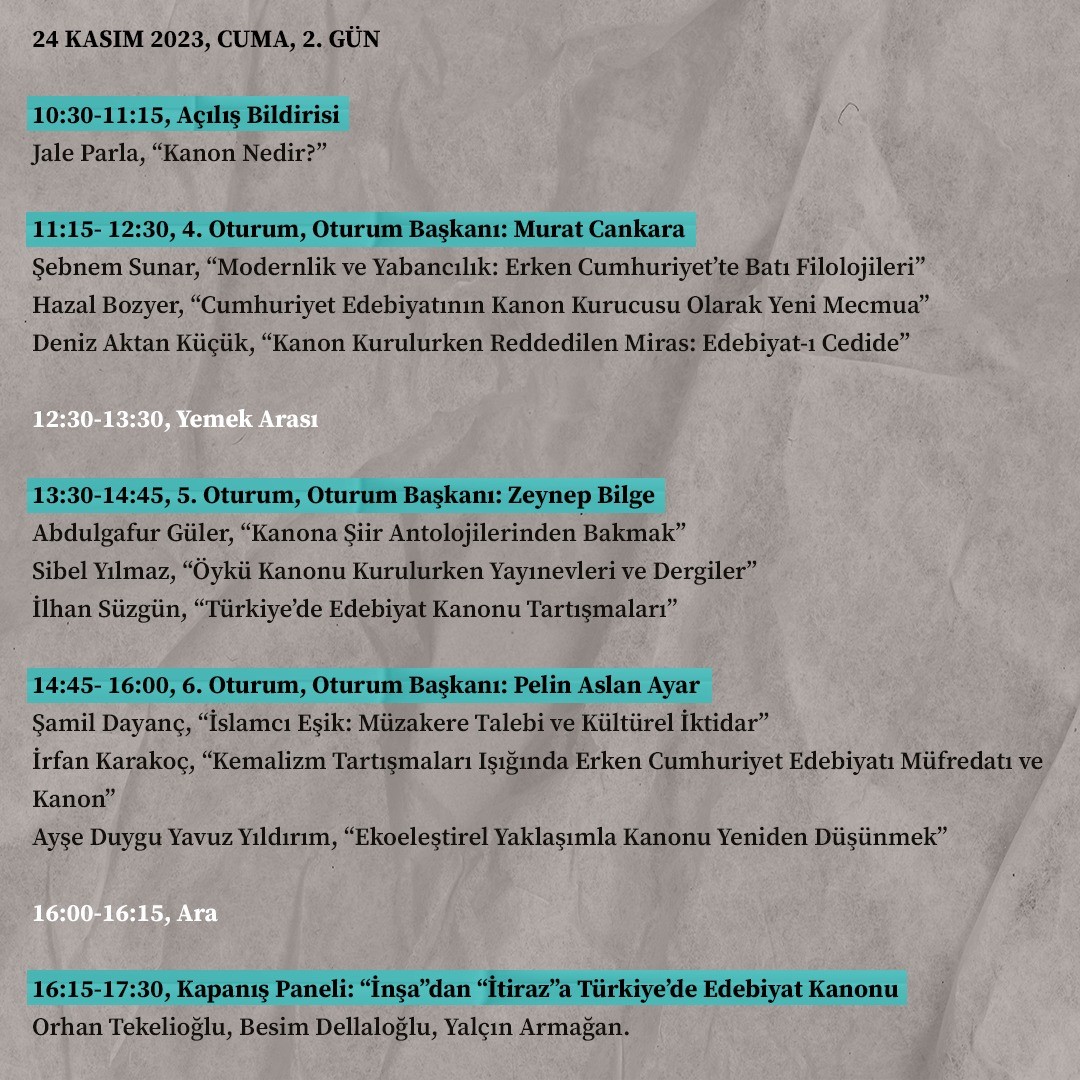23 Kasım Perşembe ve 24 Kasım Cuma günleri Mimar Sinan Güzel Sanatlar Üniversitesi Sedad Hakkı Eldem Oditoryumu'nda 'Cumhuriyet'in 100. Yılında Sanat ve Edebiyat Kanonu' başlıklı bir sempozyum düzenlenecek.