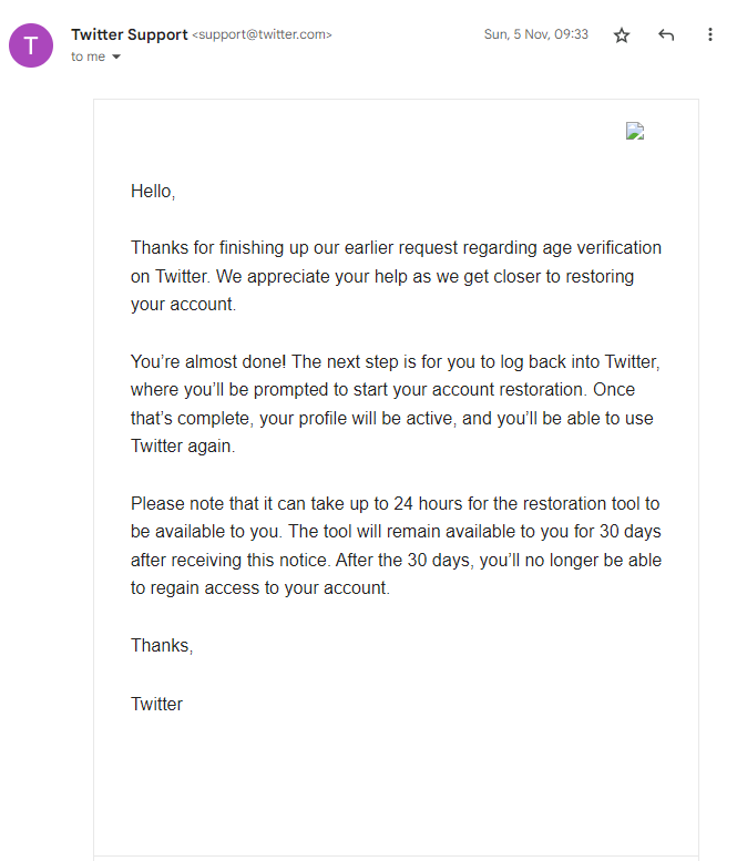KronosAltair's tweet photo. Hi. @Support. It's been 17 days since my friend got this email and the restoration tool is nowhere to be found on my friend's account. It's been a huge part of her life and hope that you can help restore her account as the 30 days is drawing near. thank you.

Case# 0347140250 https://t.co/8yg9Cr71LU