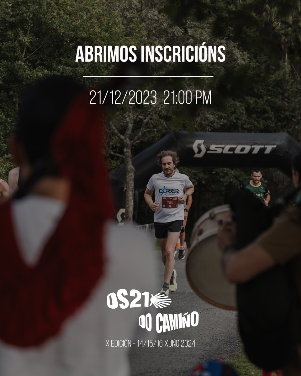 ABRIMOS INSCRICIÓNS 
21/12/2023 21:00

OPEN REGISTRATION
21/12/2023 21:00

ABRIMOS INSCRIPCIONES 
21/12/2023 21:00

OS 21 DO CAMIÑO
PALAS DE REI - MELIDE
14/15/16 XUÑO 2024

#os21docamiño
#os21
#haiquevivila
#palasmelide

📸 @galician_exp