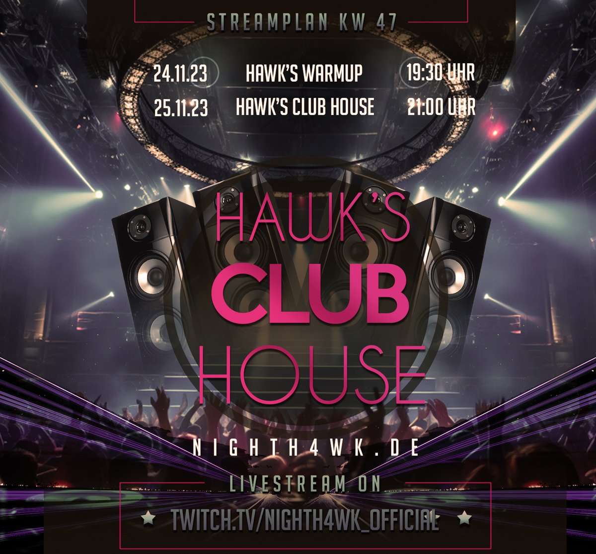 nighthawk177's tweet photo. Streamplan KW47!

🥳

https://t.co/vLKOIboDEV

#stream #streamplan #twitchstreamer #twitchdj #dj #twitchde #twitchgermany #house #club #beats #handsup #nighth4wk #techno #trance #twitchtv #party #newmusic #bymyside #partypeople #newsingle #harddance #hardstyle #bymyside https://t.co/kqzhJYatQg