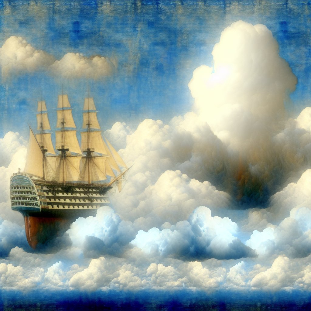 tunebotic's tweet image. Ship in the Sky [prompt: ship in the sky in the style of a Hipgnosis record cover]

#HumanAgain by #JorjaChalmers