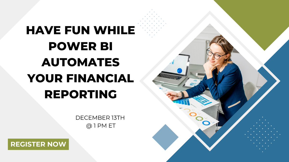 Join our free #financialanalytics #webinar on December 13th at 1 PM EST to learn how to automate and supercharge your financial reporting and forecasting using #PowerBI. Revolutionize your #financialstrategy today. Learn more: 
okt.to/56Q0kv